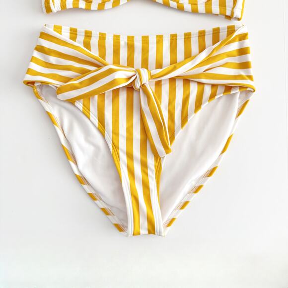 [Gabifresh x Swimsuits For All] Striped Yellow High Waisted Bikini Size 10 D/DD - Picture 7 of 10